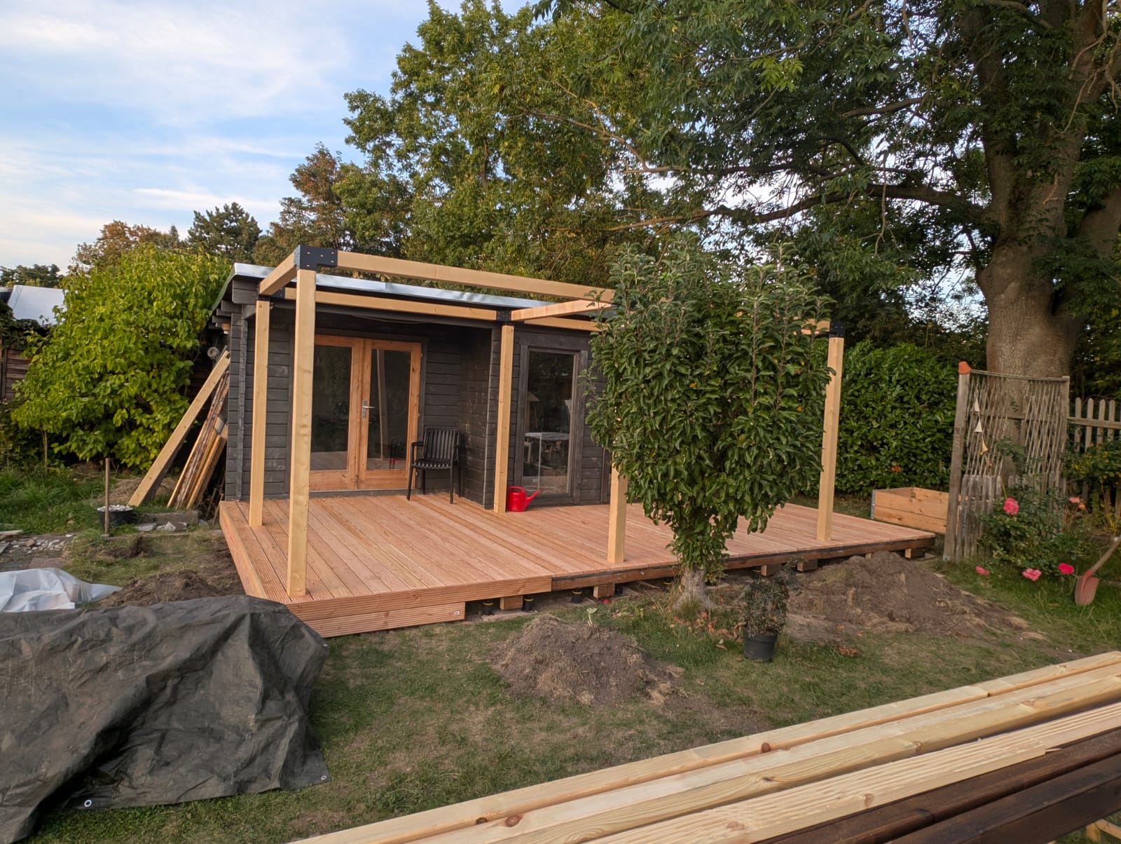 Terrassenbau mit Pergola – Bauphase